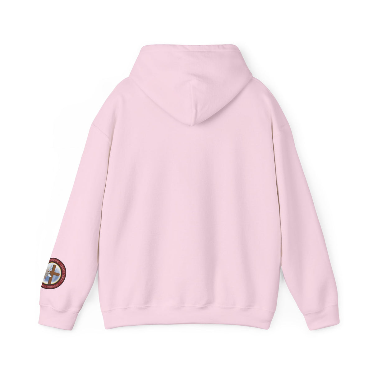 All God Hoodie — Christian Faith Graphic Pullover with Sleeve Emblem