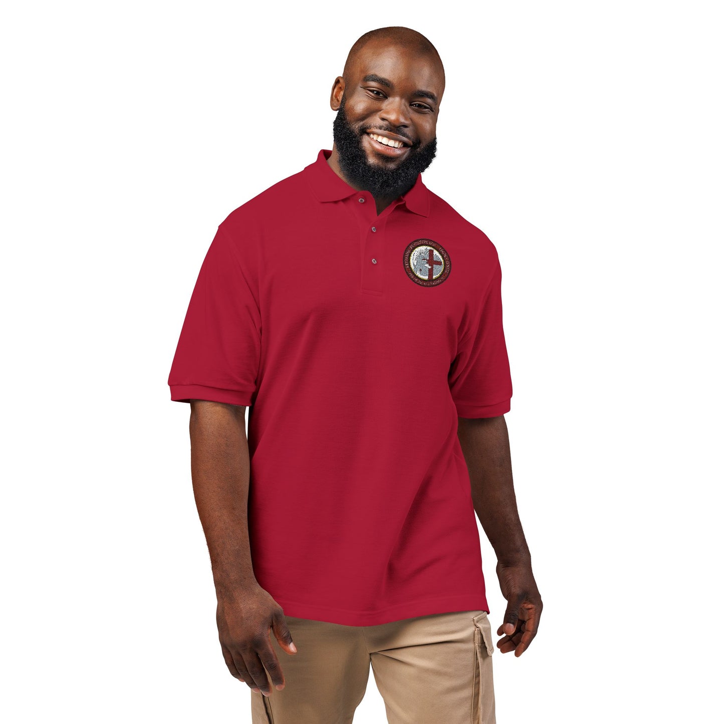 Embroidered Compass Logo Polo Shirt