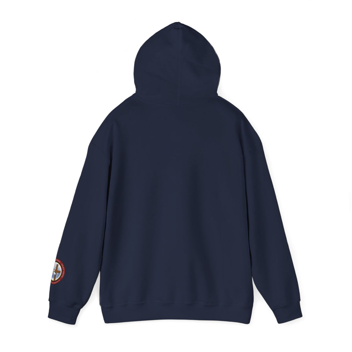 All God Hoodie — Christian Faith Graphic Pullover with Sleeve Emblem