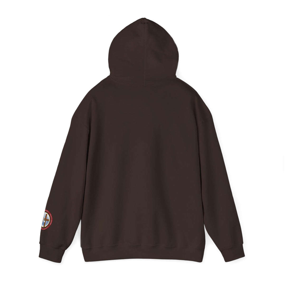 All God Hoodie — Christian Faith Graphic Pullover with Sleeve Emblem