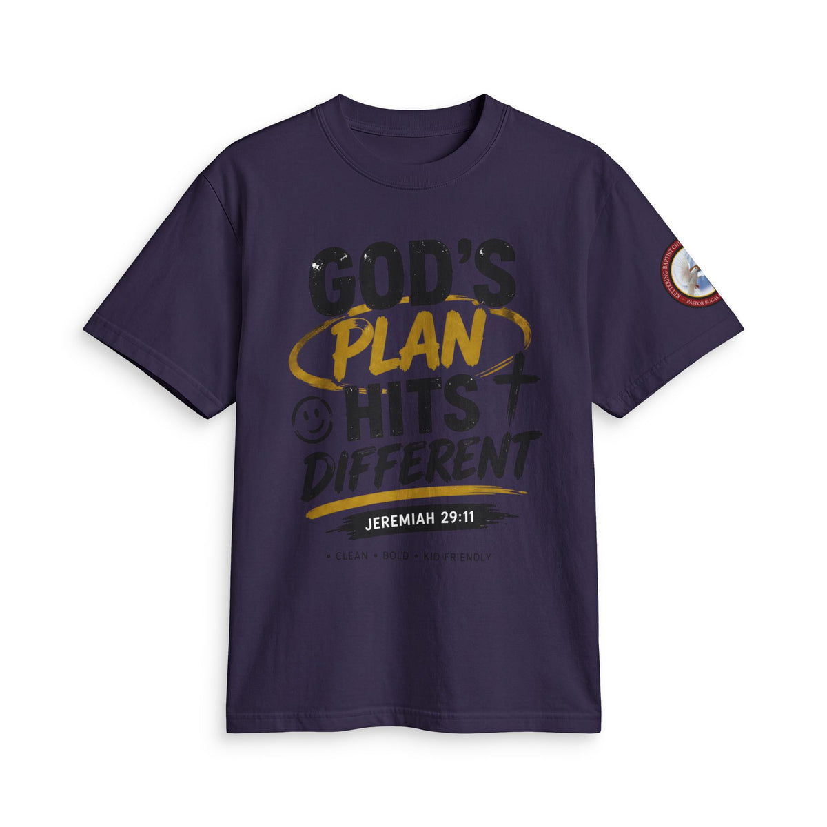 Adult T-shirt - God's Plan Hits Different — Christian Faith Tee (Jeremiah 29:11)