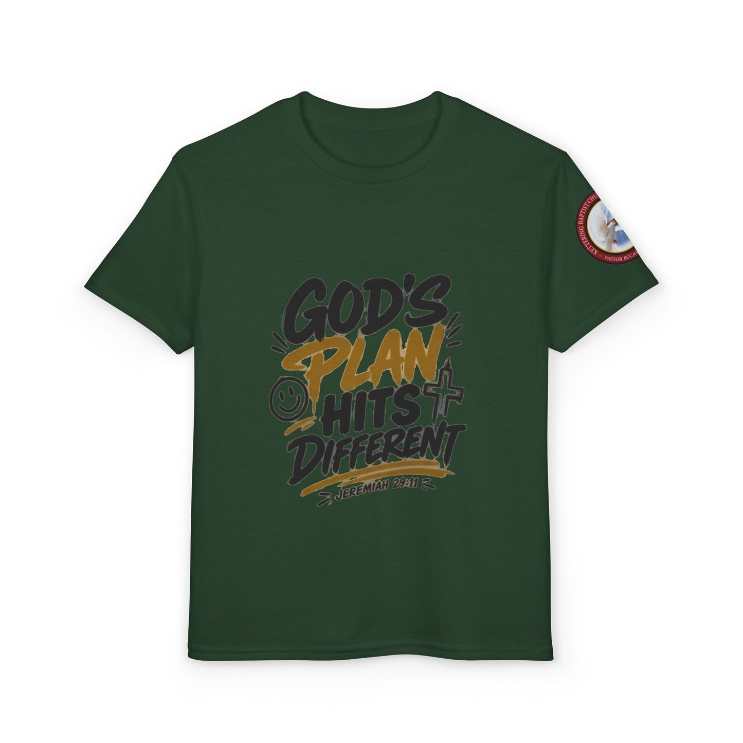 Youth T-Shirt — "God's Plan" Motivational Faith Graphic Tee