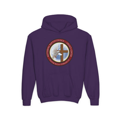 Youth Hoodie – Church Cross & Dove Logo Youth Pullover (Religious Faith Gift)