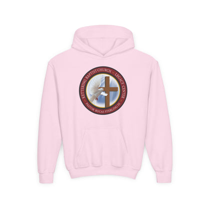 Youth Hoodie – Church Cross & Dove Logo Youth Pullover (Religious Faith Gift)