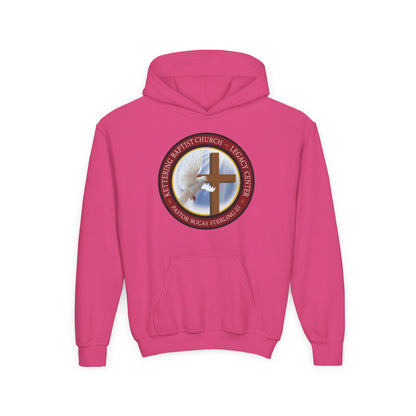 Youth Hoodie – Church Cross & Dove Logo Youth Pullover (Religious Faith Gift)