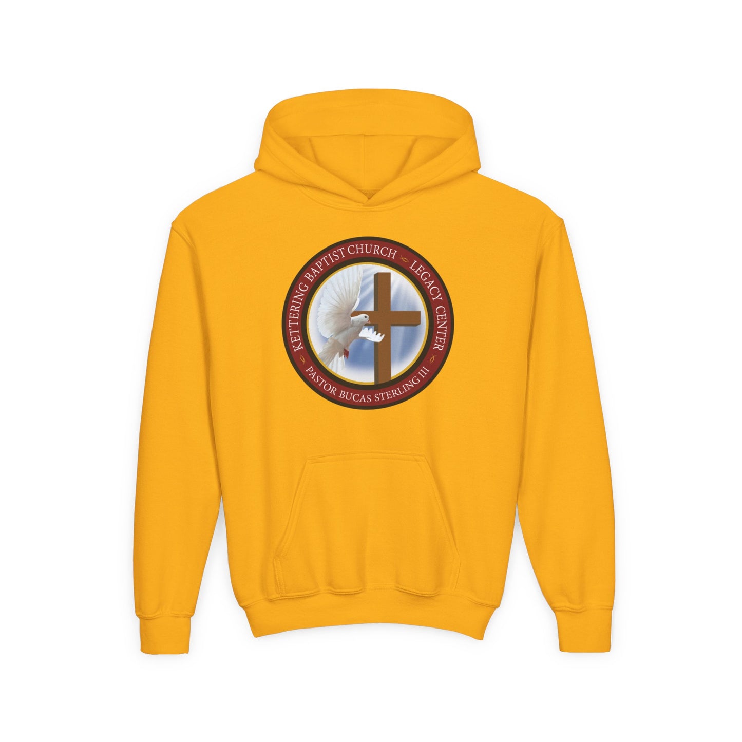 Youth Hoodie – Church Cross & Dove Logo Youth Pullover (Religious Faith Gift)