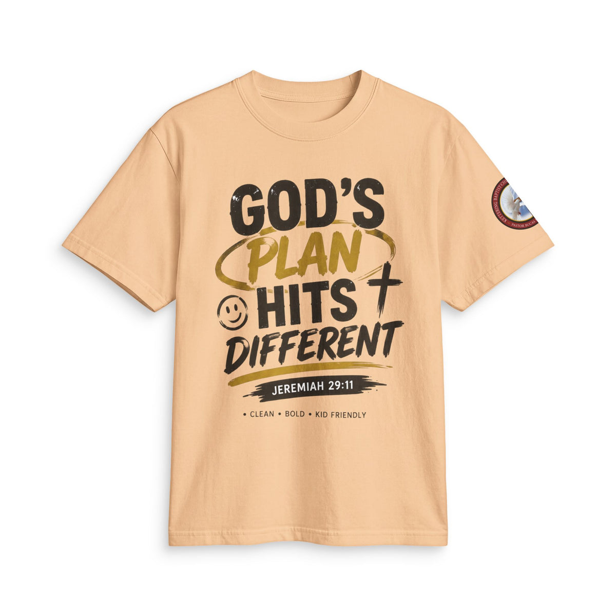 Adult T-shirt  - God's Plan Hits Different  — Christian Faith Tee (Jeremiah 29:11)