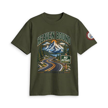 Adult T-Shirt - Heaven Bound/'No Detours' Philippians 3:14 Christian Graphic