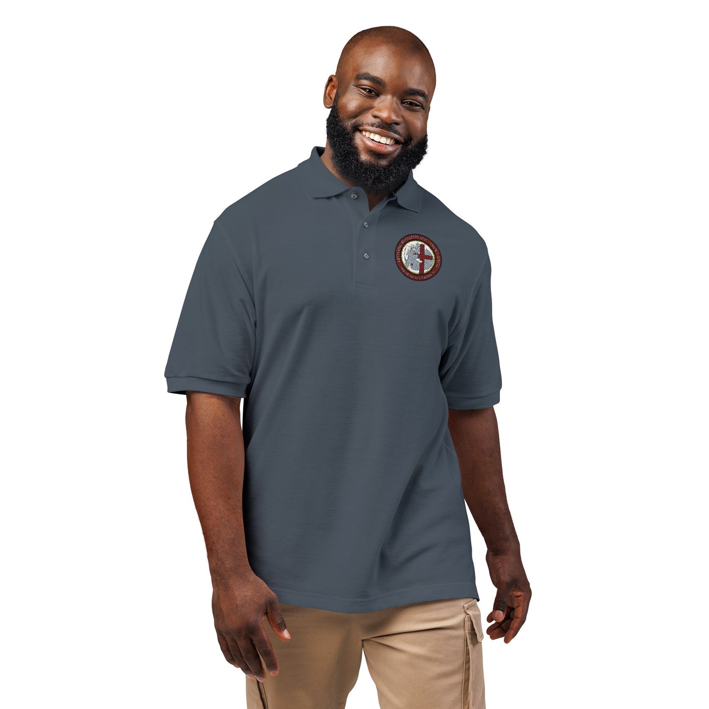 Embroidered Compass Logo Polo Shirt