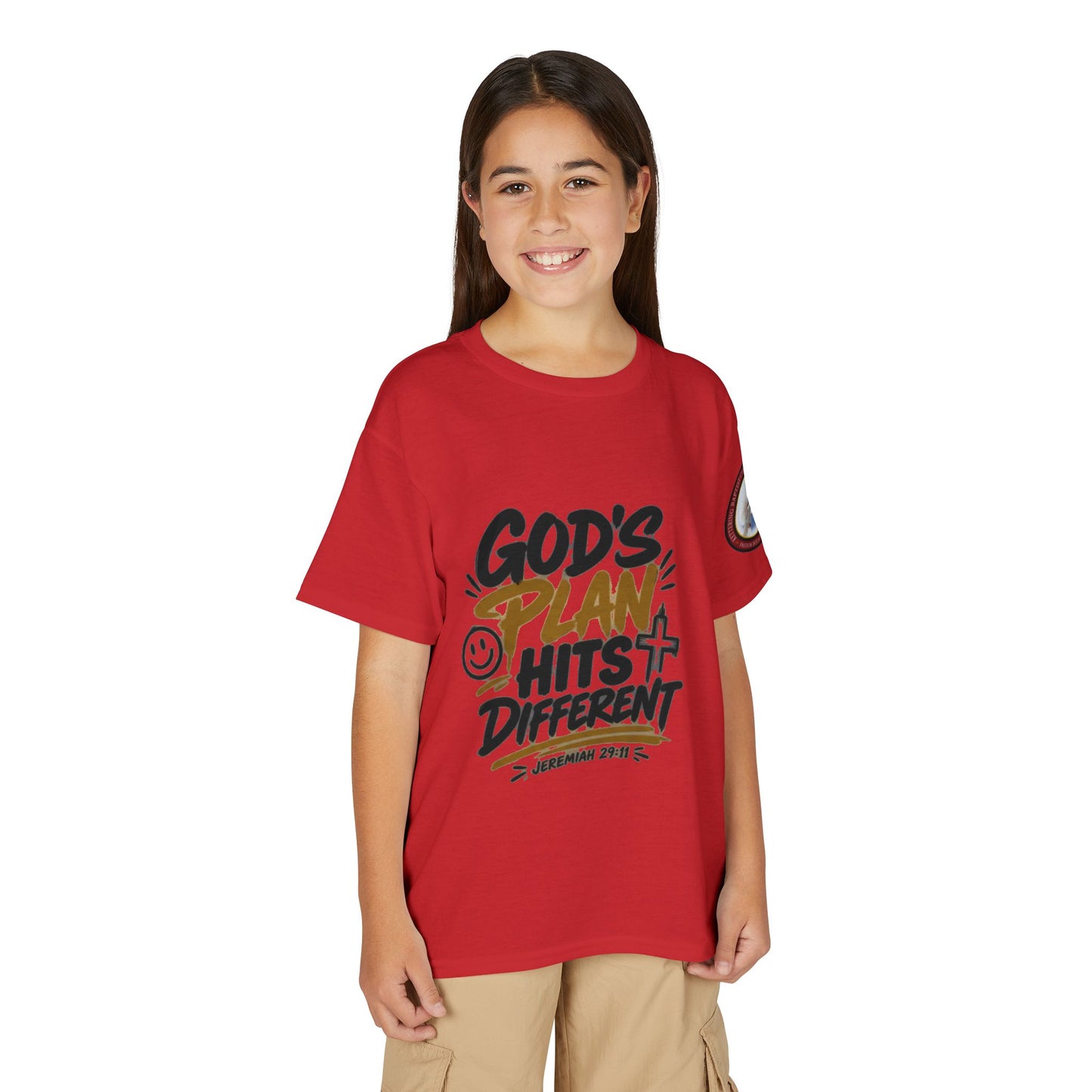 Youth T-Shirt — "God's Plan" Motivational Faith Graphic Tee