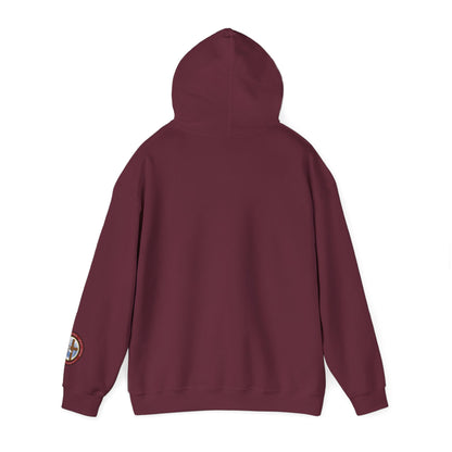 All God Hoodie — Christian Faith Graphic Pullover with Sleeve Emblem