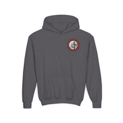 Youth Hoodie — "Chosen, Loved, Forgiven, Called" Christian Faith Pullover (Matthew 2:6)