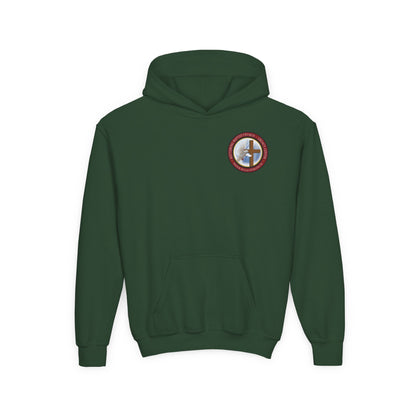 Youth Hoodie — "Chosen, Loved, Forgiven, Called" Christian Faith Pullover (Matthew 2:6)