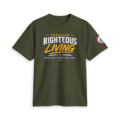 Righteous Living T‑Shirt — "Pursuing Righteous Living" Motivational Faith Tee
