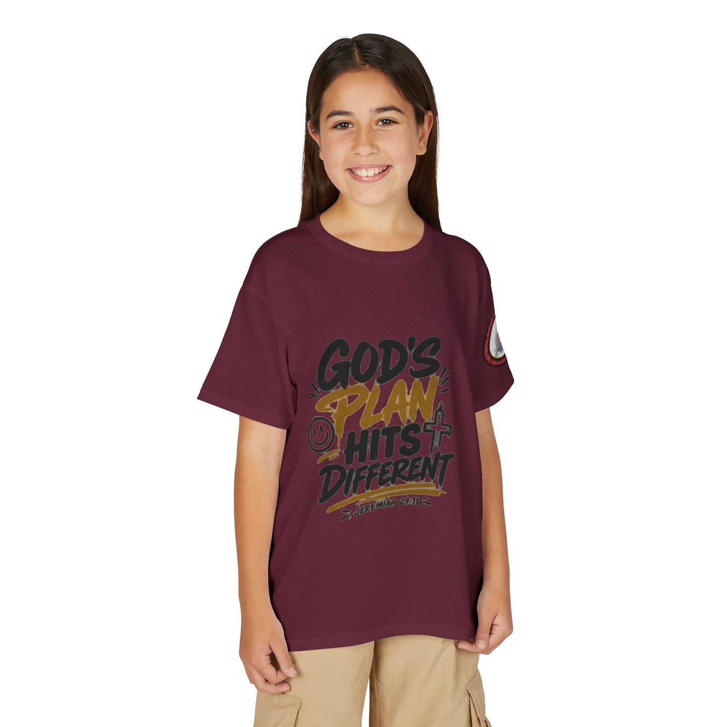 Youth T-Shirt — "God's Plan" Motivational Faith Graphic Tee