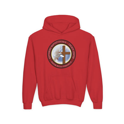 Youth Hoodie – Church Cross & Dove Logo Youth Pullover (Religious Faith Gift)