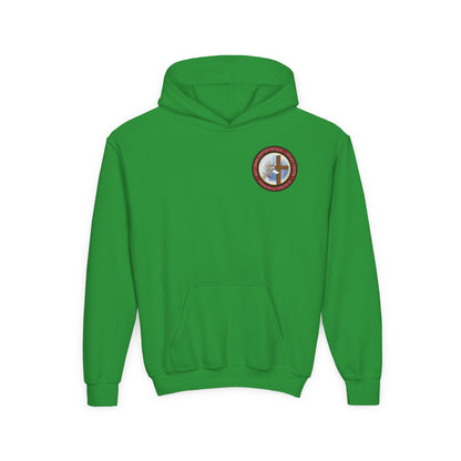 Youth Hoodie — "Chosen, Loved, Forgiven, Called" Christian Faith Pullover (Matthew 2:6)