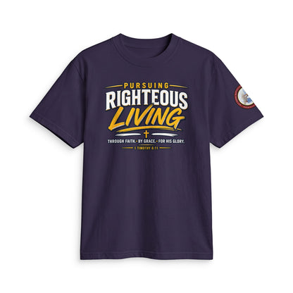 Righteous Living T‑Shirt — "Pursuing Righteous Living" Motivational Faith Tee