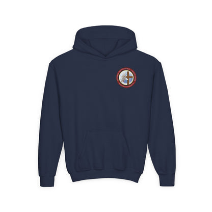 Youth Hoodie — "Chosen, Loved, Forgiven, Called" Christian Faith Pullover (Matthew 2:6)