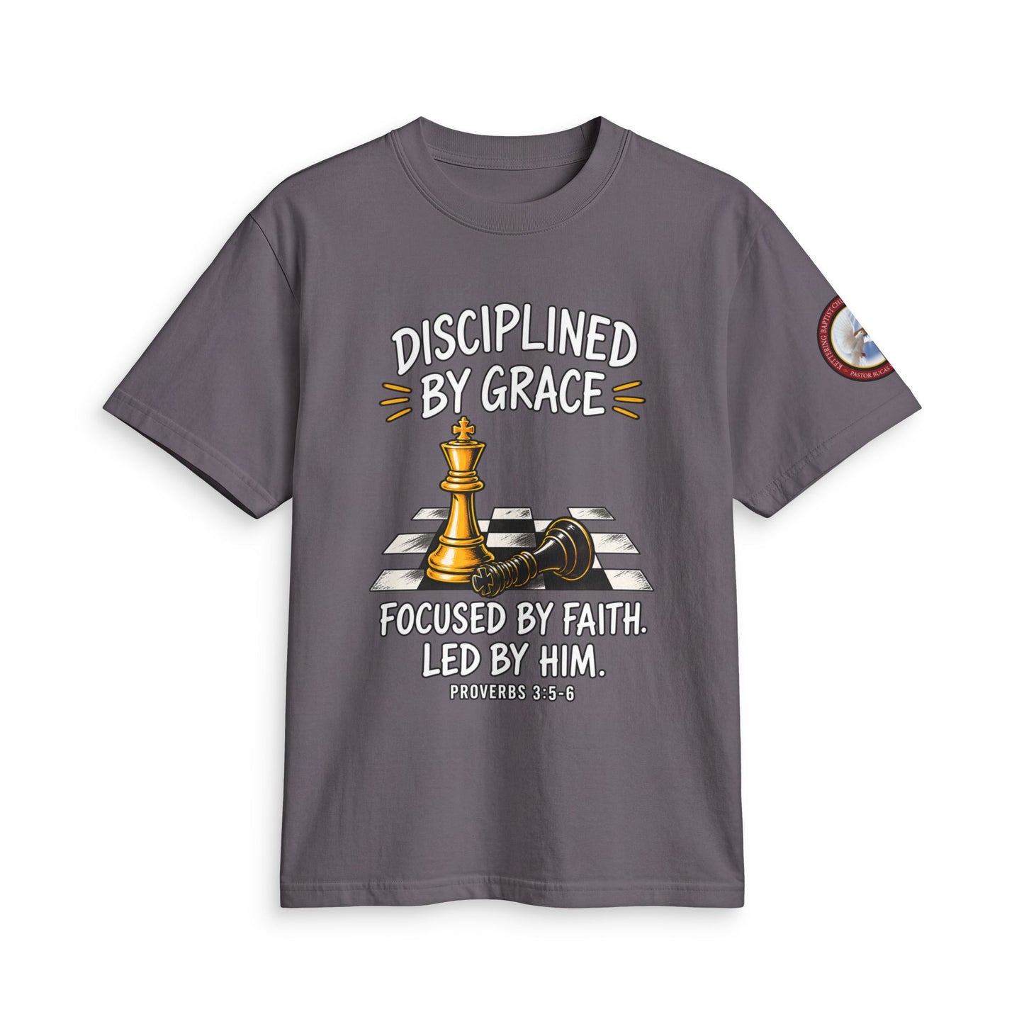 Disciplined By Grace Chess T-Shirt — Focused by Faith (Philippians 3:14)