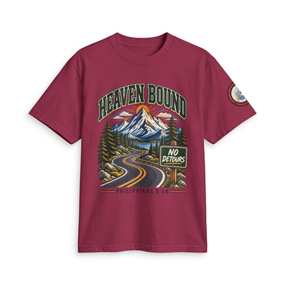 Adult T-Shirt - Heaven Bound/'No Detours' Philippians 3:14 Christian Graphic