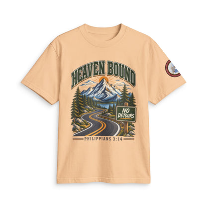 Adult T-Shirt - Heaven Bound/'No Detours' Philippians 3:14 Christian Graphic
