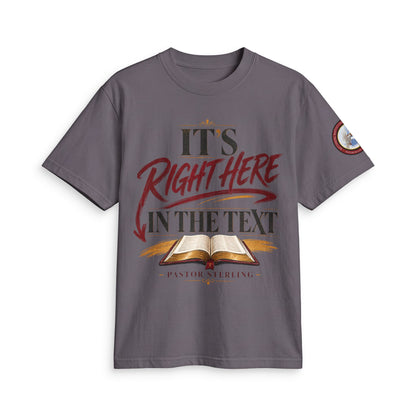 "It’s Right Here in the Text" T-Shirt — Christian Bible Verse Tee