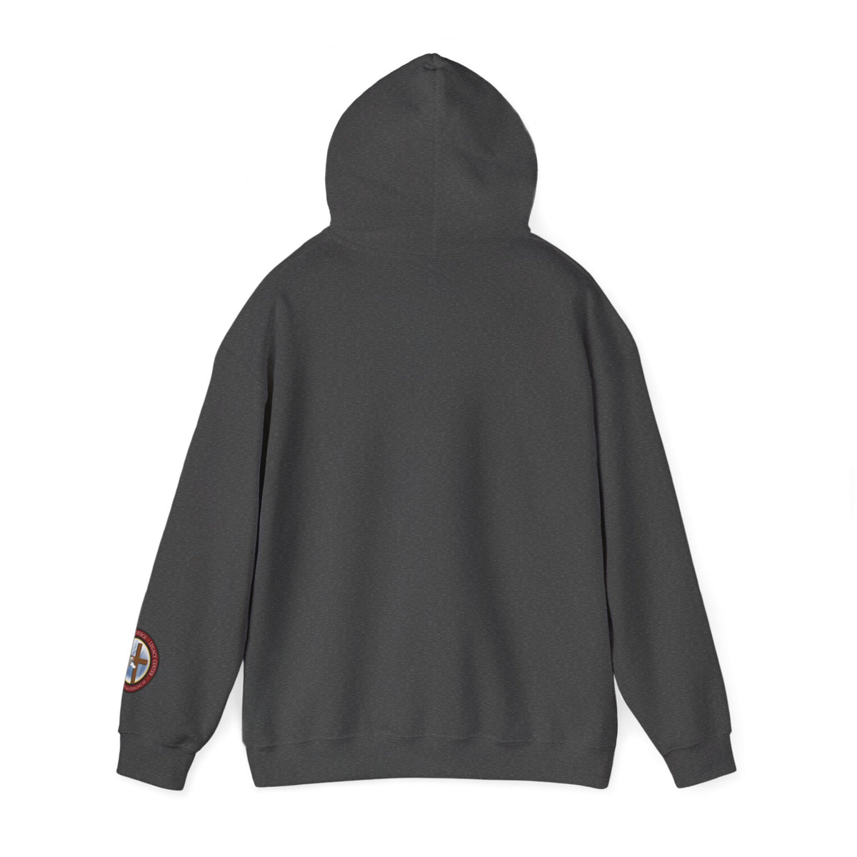 All God Hoodie — Christian Faith Graphic Pullover with Sleeve Emblem