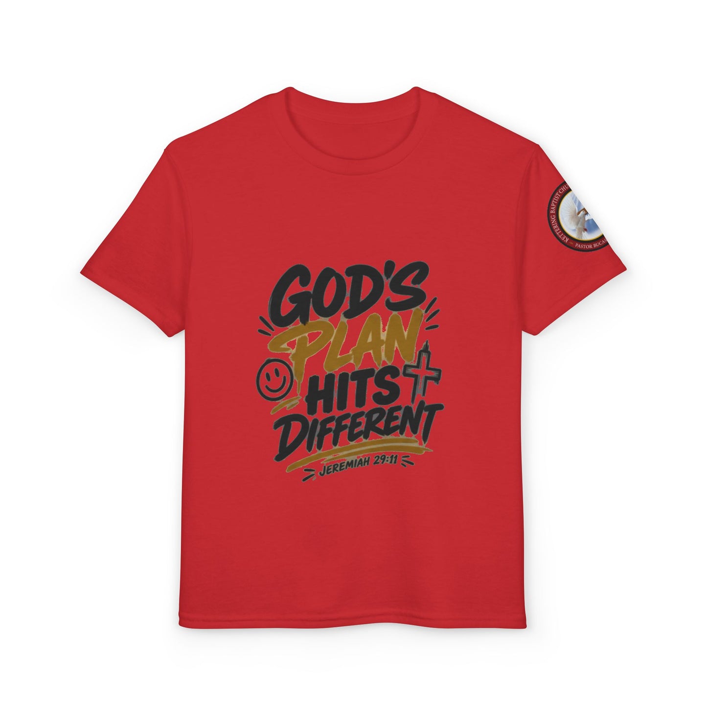 Youth T-Shirt — "God's Plan" Motivational Faith Graphic Tee