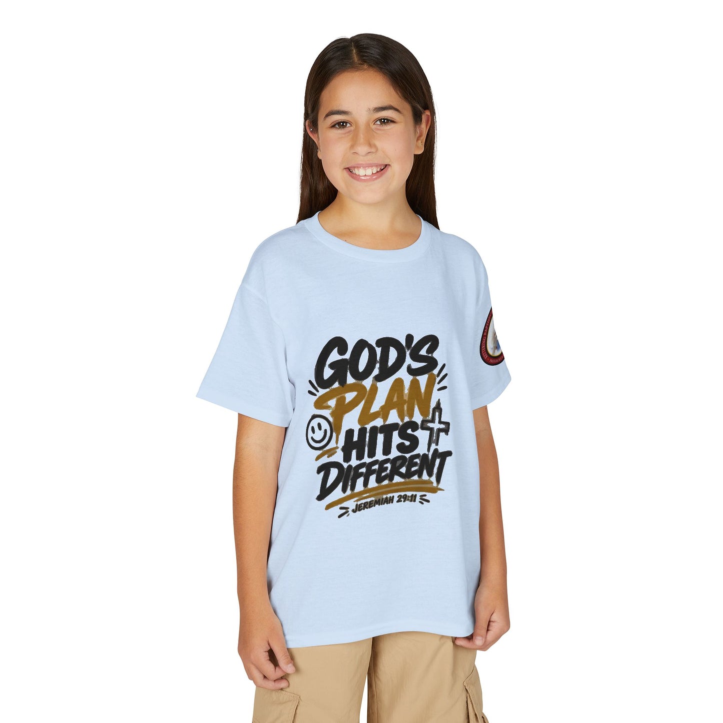 Youth T-Shirt — "God's Plan" Motivational Faith Graphic Tee
