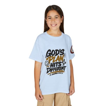 Youth T-Shirt — "God's Plan" Motivational Faith Graphic Tee