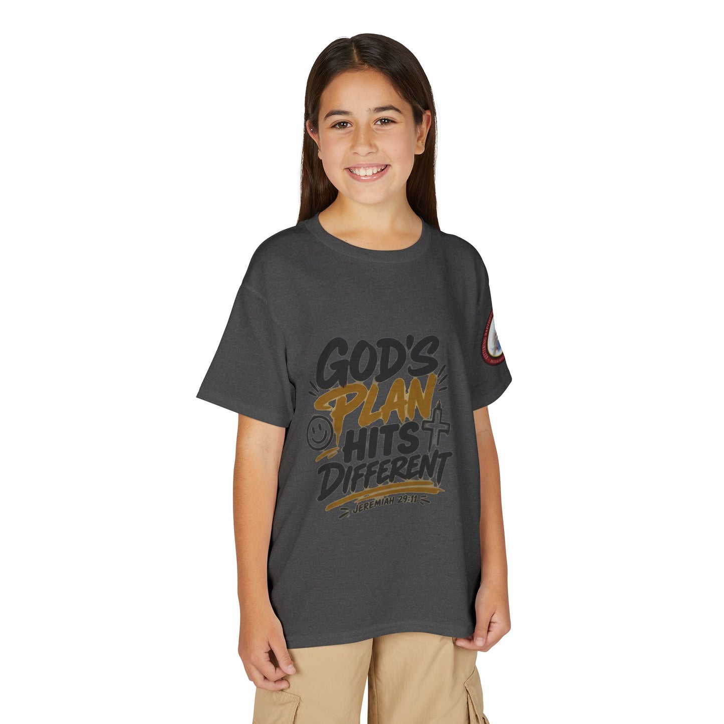 Youth T-Shirt — "God's Plan" Motivational Faith Graphic Tee