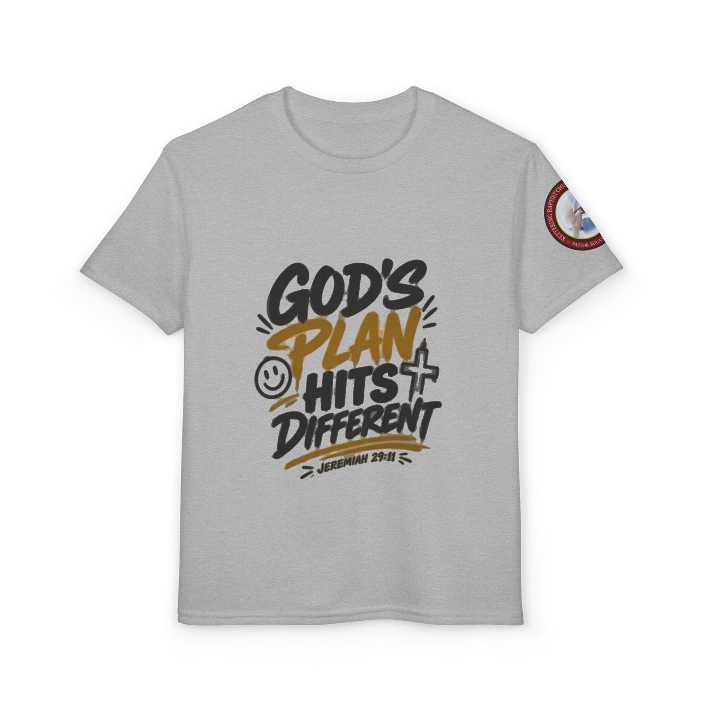 Youth T-Shirt — "God's Plan" Motivational Faith Graphic Tee