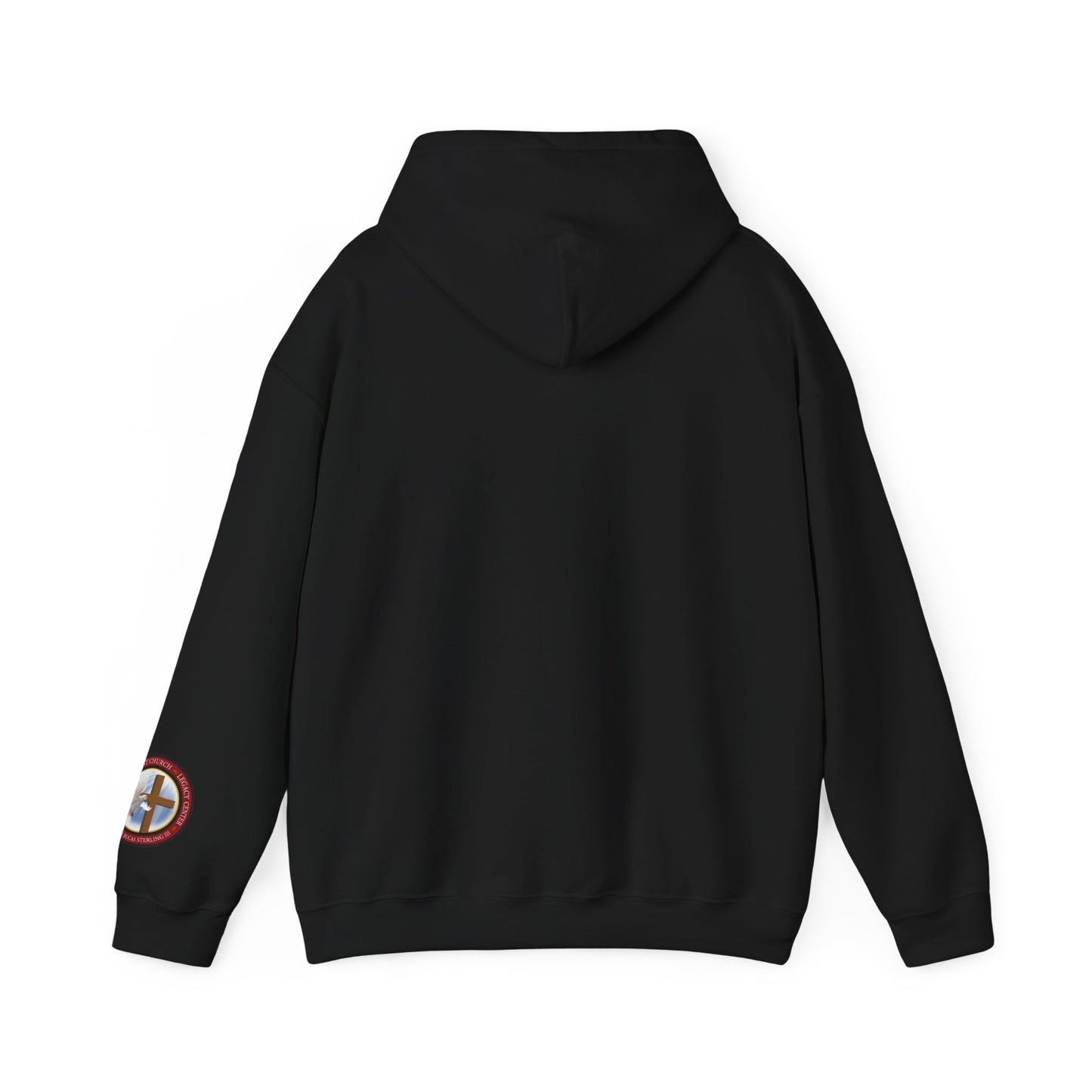 All God Hoodie — Christian Faith Graphic Pullover with Sleeve Emblem