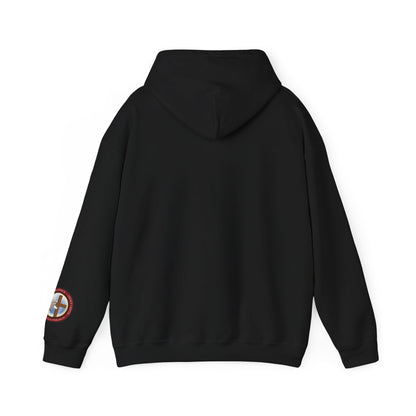 All God Hoodie — Christian Faith Graphic Pullover with Sleeve Emblem