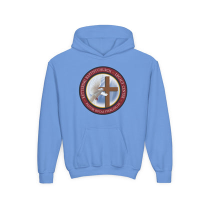 Youth Hoodie – Church Cross & Dove Logo Youth Pullover (Religious Faith Gift)