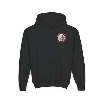 Youth Hoodie — "Chosen, Loved, Forgiven, Called" Christian Faith Pullover (Matthew 2:6)