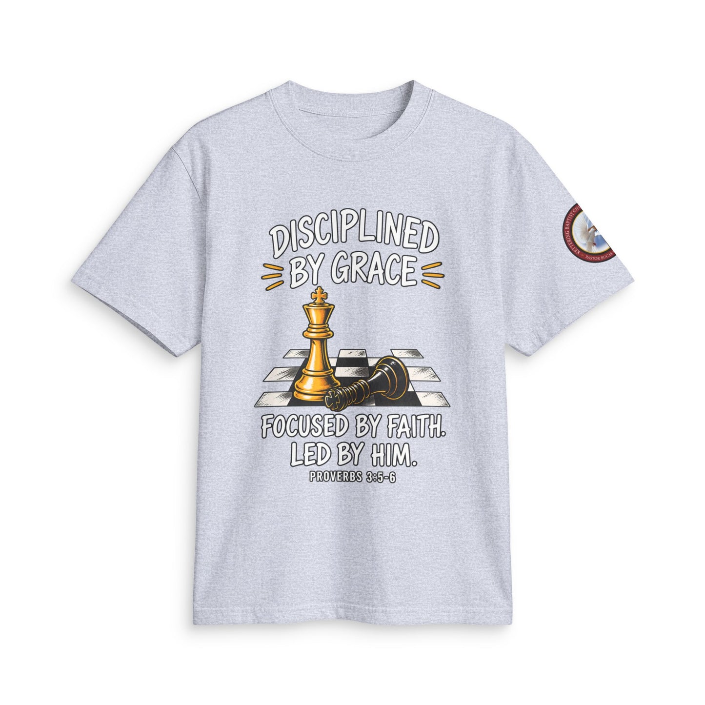 Disciplined By Grace Chess T-Shirt — Focused by Faith (Philippians 3:14)