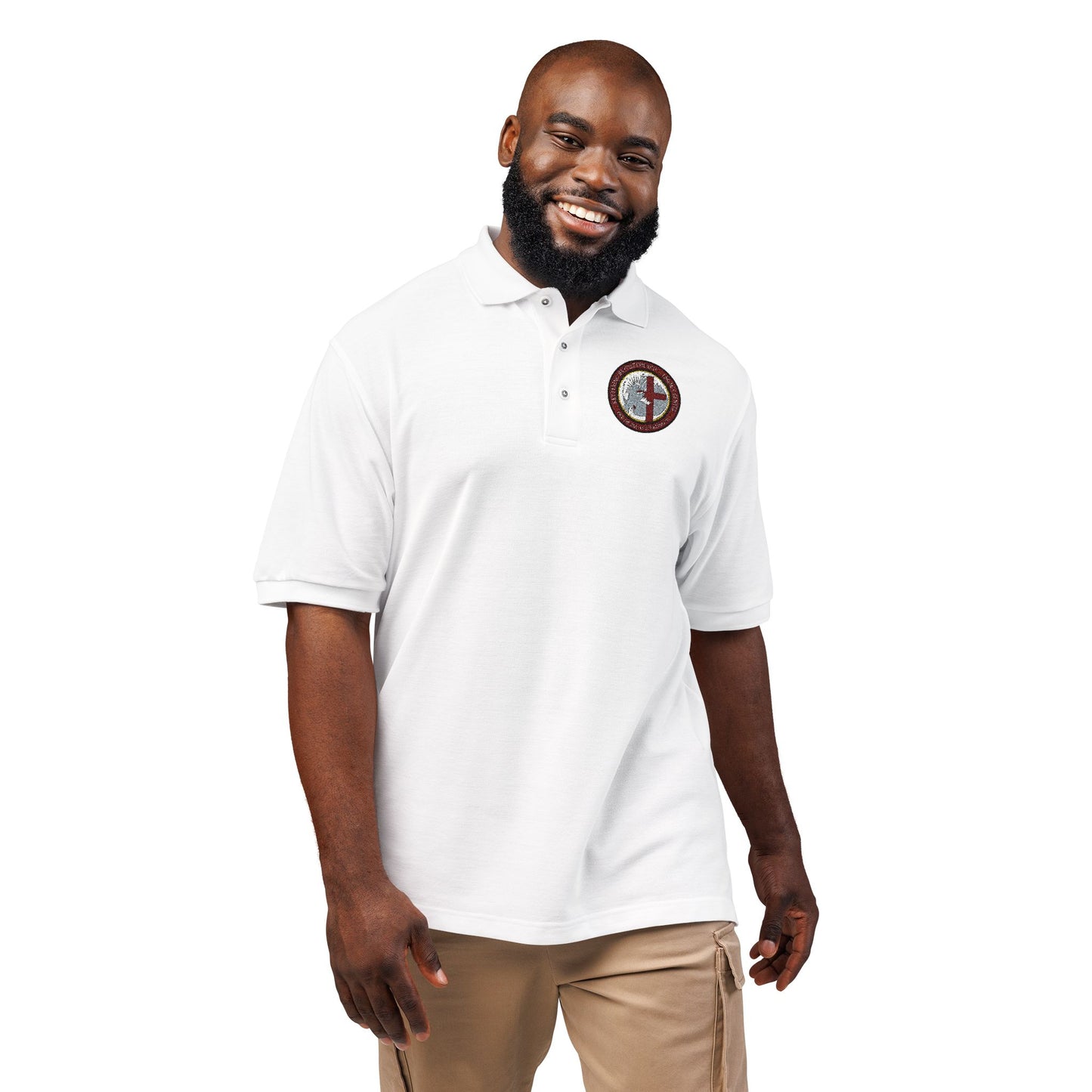 Embroidered Compass Logo Polo Shirt