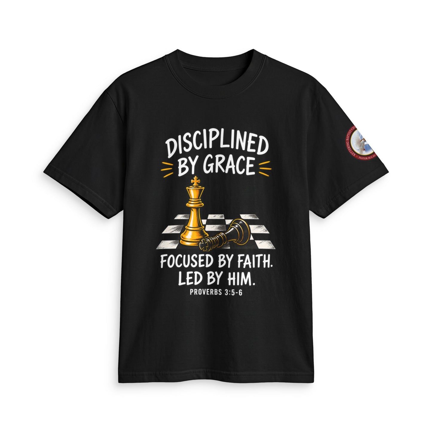 Disciplined By Grace Chess T-Shirt — Focused by Faith (Philippians 3:14)
