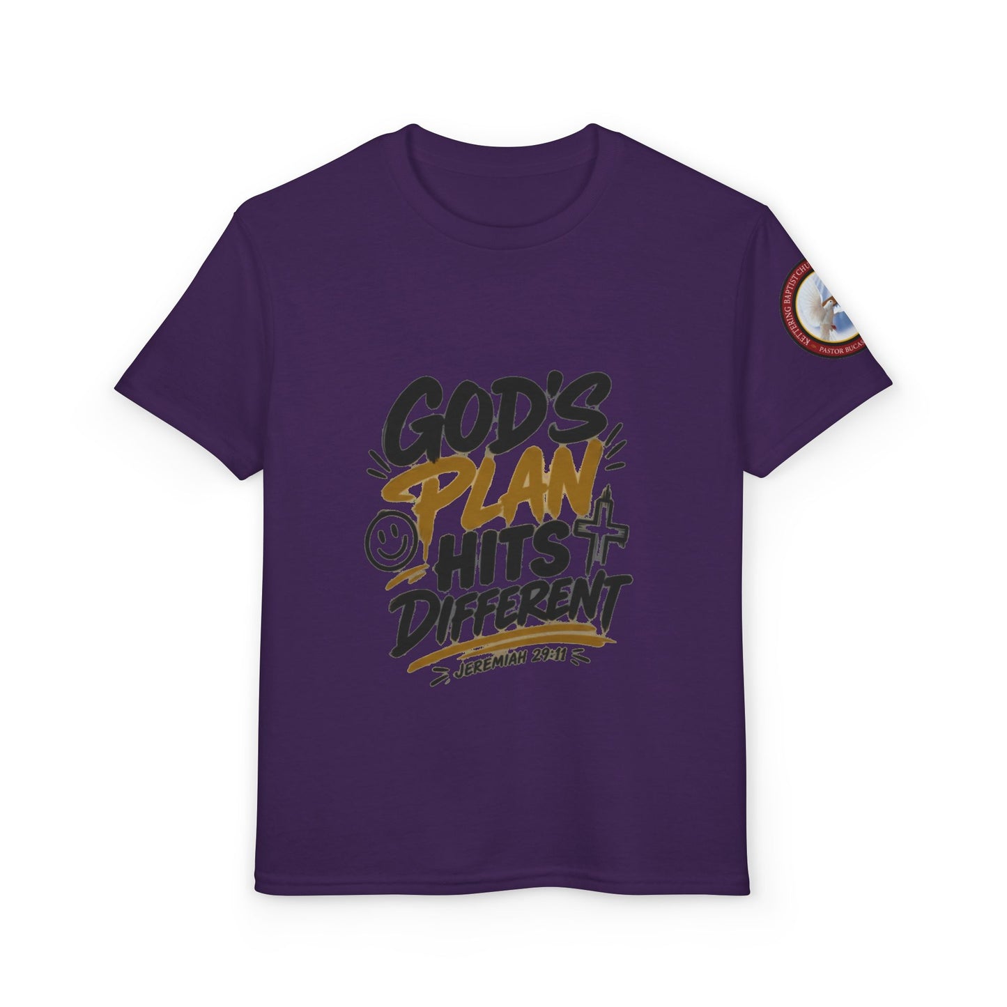 Youth T-Shirt — "God's Plan" Motivational Faith Graphic Tee