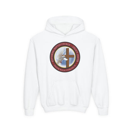 Youth Hoodie – Church Cross & Dove Logo Youth Pullover (Religious Faith Gift)