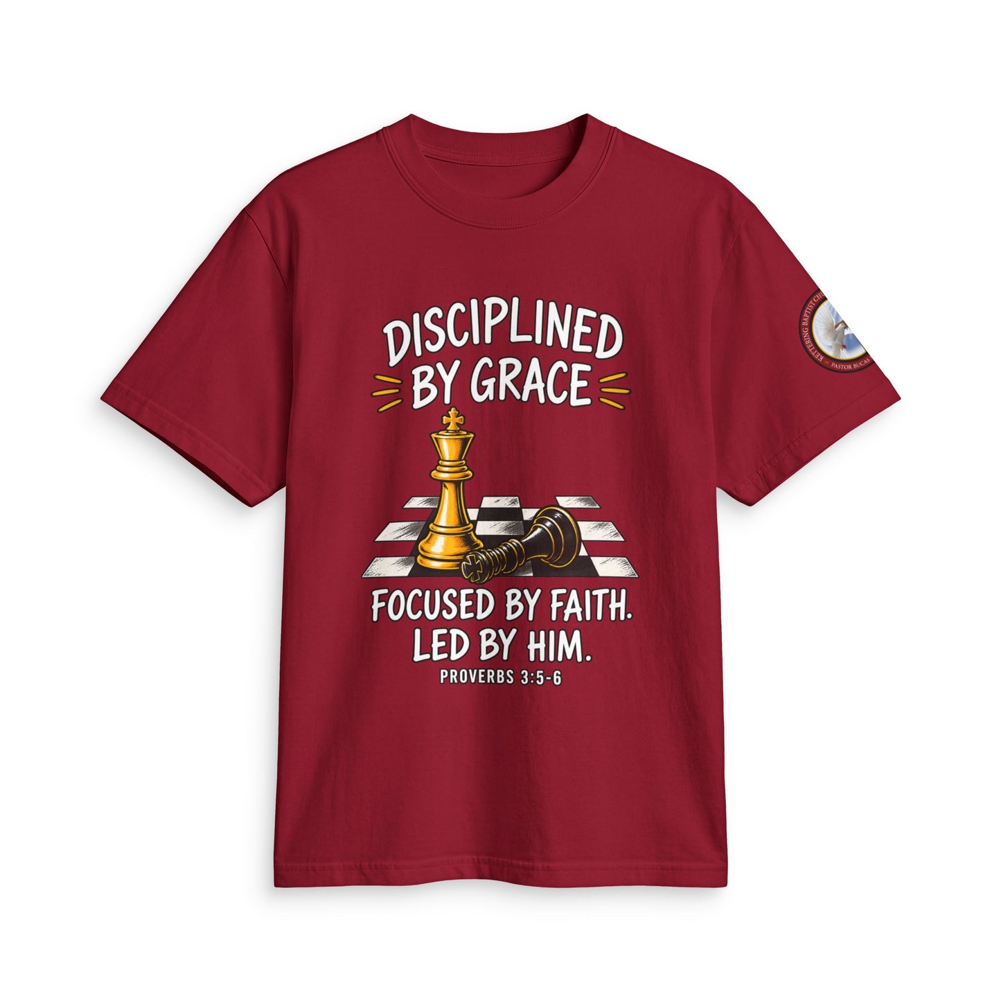 Disciplined By Grace Chess T-Shirt — Focused by Faith (Philippians 3:14)
