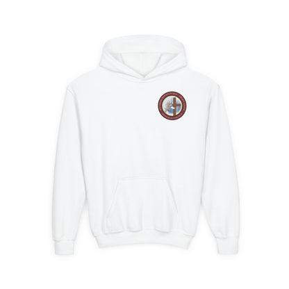 Youth Hoodie — "Chosen, Loved, Forgiven, Called" Christian Faith Pullover (Matthew 2:6)