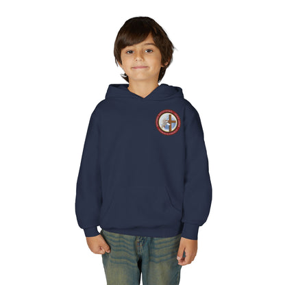Youth Hoodie — "Chosen, Loved, Forgiven, Called" Christian Faith Pullover (Matthew 2:6)