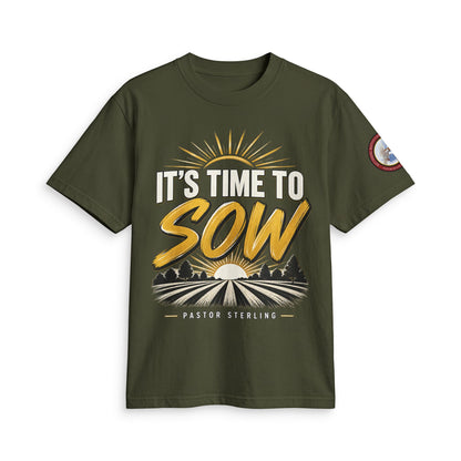 It's Time to Sow T-Shirt — "Plant in Faith, Harvest in Blessings" Christian Farming Tee