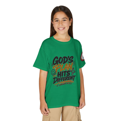 Youth T-Shirt — "God's Plan" Motivational Faith Graphic Tee