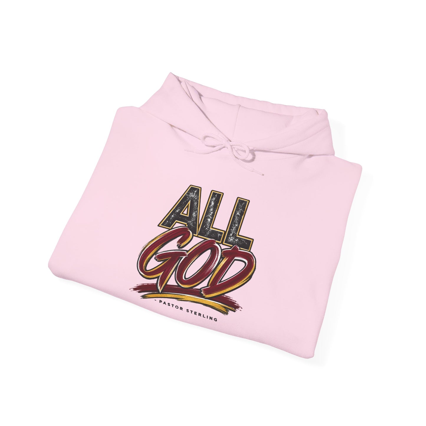 All God Hoodie — Christian Faith Graphic Pullover with Sleeve Emblem