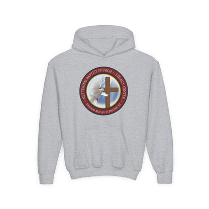 Youth Hoodie – Church Cross & Dove Logo Youth Pullover (Religious Faith Gift)