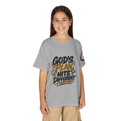 Youth T-Shirt — "God's Plan" Motivational Faith Graphic Tee